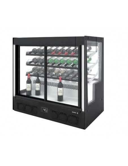 Vitrina de vinos independiente o bajo mostrador - Ventilado - Temperatura +4°C/ +8°C - Luz led - cm 101,5 x 62 x 95 h