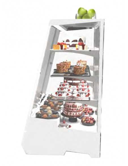 Vitrina de panadería - Color blanco - Temperatura +4°C/ +8°C -Ventilado - Luces led - Cm 71 x 53,5 x 90 h