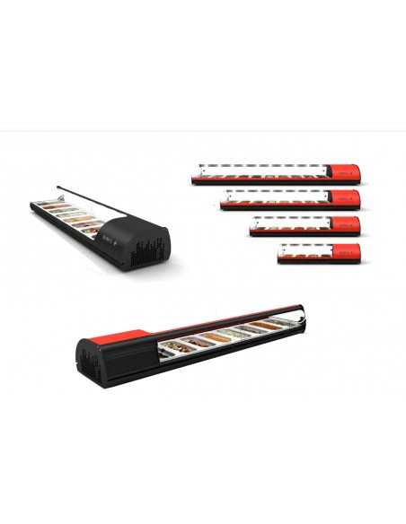 Vetrina refrigerata - Temperatura +2°/+6°C  - Contenitori n°4 x GN 1/3 x 40 h - Cm 108.5 x 39.5 x 24.5 h