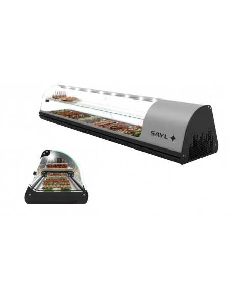 Vitrina refrigerada - Temperatura +2°/ +6°C - Cubeta moldeada de acero inoxidable - Cm 108,5 x 39,5 x 36 h