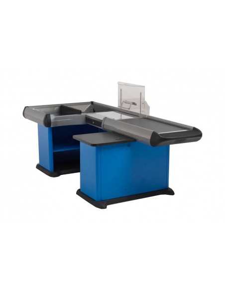 Cash counter - Double tank with separator - Conveyor belt - Service drawer - cm 356.4 x 117.2 x 88.5 h