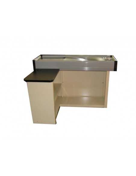 Banco cassa statica - Superficie inox  - Dimensioni cm 140 x 103