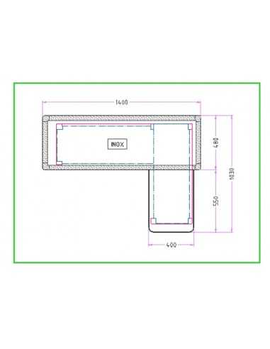 Mostrador de caja estático - Superficie de...