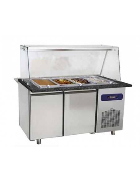 Preparation desk - Heated - Two doors - Temp. +30°C/+90°C - Monophase - cm 145 x 93 x 132 h