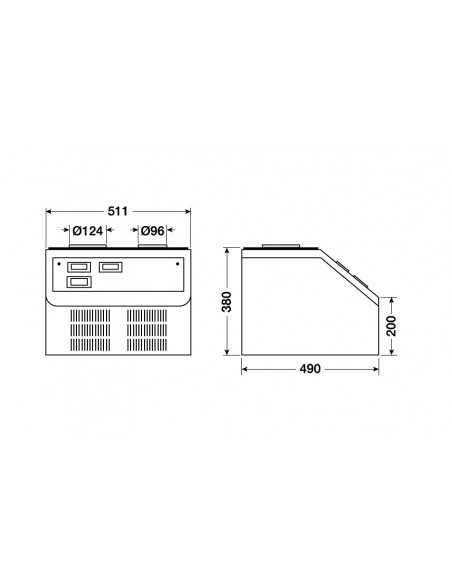 Rider - Temperature -35°C - Capacity no. 1 bottle Ø max 12.4 cm + 1 bottle Ø max 9.6 cm - cm 51.1 x 49 x 38 h