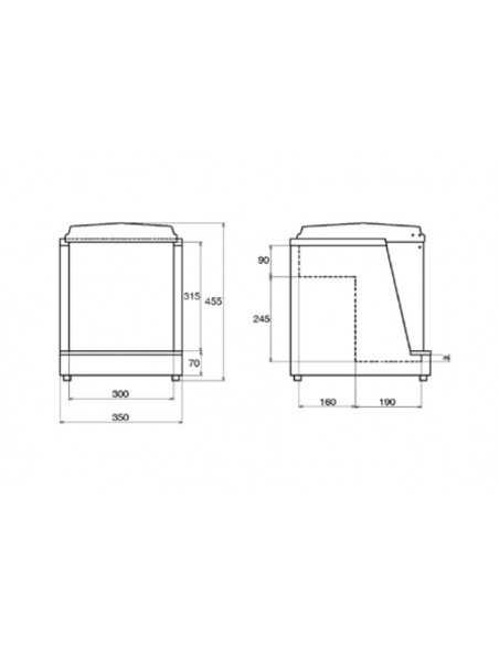Enfriador de vinos y espumosos - Temperatura 0°/ +6°C - Estático - 6 botellas - depósito de 17 litros - cm 35 x 35 x 45,5 h