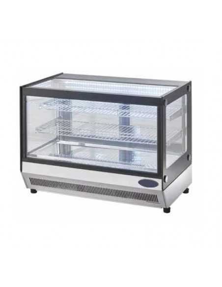 Vetrina refrigerata - Capacità Lt. 160 - Temp. +2°/+8°C - 2 ripiani intermedi - Ventilata - cm 90 x 56 x 68 h