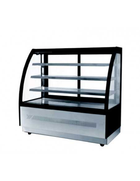 Pastry glass - Temperature +0°/+8°C - Capacity Lt. 269 - Curved glass - 3 intermediate shelves - Ventilate - cm 90 x 75 x 135h