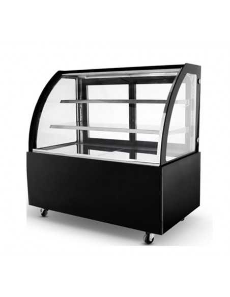 Vetrina pasticceria - Temp. +2°/+8°C - Capacità Lt. 380 - Vetro curvo - 2 ripiani intermedi - Ventilato - cm 150 x 66 x 120 h
