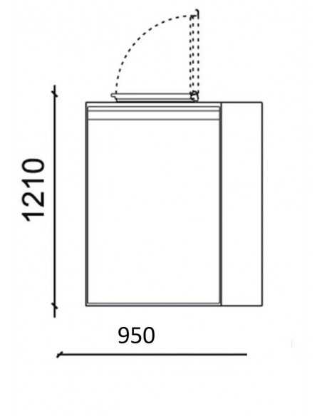 Caja de basura refrigerada -N. 1 contenedor de 120 litros/140 - Motor remoto - cm 95 x 87,5 x 121 h