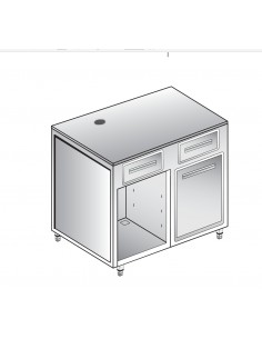 Coffee machine bench - With 1 neutral drawer, 1 coffee...