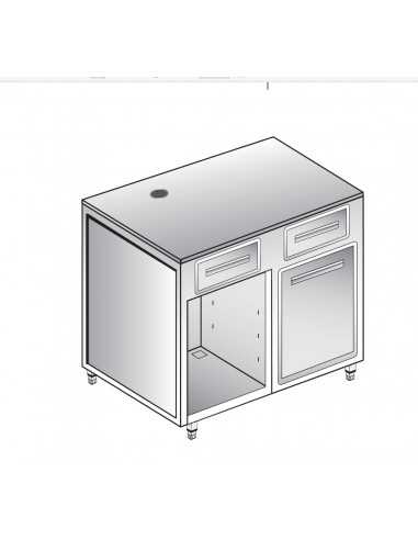 Coffee machine bench - With 1 neutral drawer, 1...