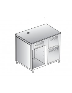 Banco macchina caffè - In acciaio inox - 1 cassetto...