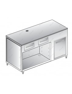 Coffee machine bench - 1 neutral drawer - 1 coffee chest...