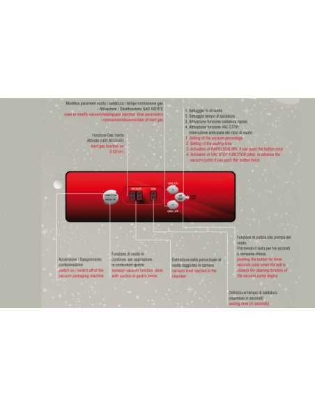 Vacuum packaging machine - 35 cm sealing bar - Single-phase power supply - 46 x 53 x 42 h cm