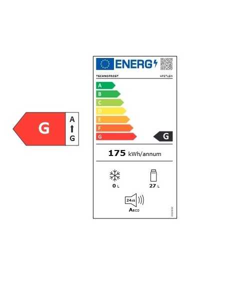Minibar - Built-in or free-standing - Thermoelectric system - Capacity L. 27 - Cm 38.4 x 39.7 x 51.2 h