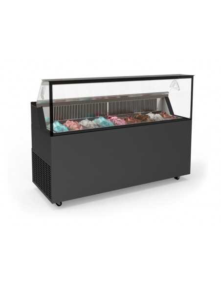 Ice cream showcase - Temperature -5°/-20°C - Trays n. 7 of 5 liters or 14 of 2.5 liters - Cm 133.7 x 67.7 x 119 h