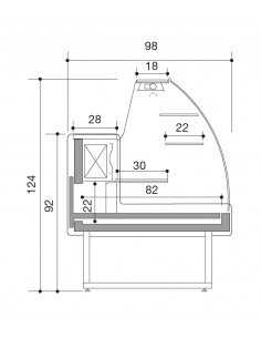 Food counter - Curved glass - Static with sliding drawer... 2