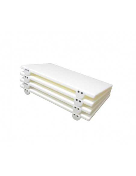 Tabla de cortar de polietileno blanca en juego de 4 piezas - Grosor 2 cm