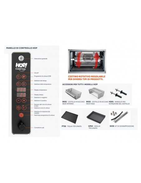 Freidora de aire profesional -Capacidad 1.5 kg - Cesta giratoria 5 configuraciones - cm 70.2x 80.3x 54.9 h