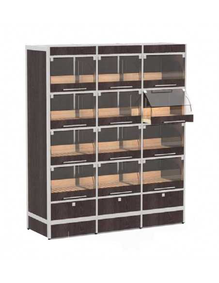 Exhibitor with drawers - 12 compartments - Tubular steel frame - cm 146 x 50 x 170h