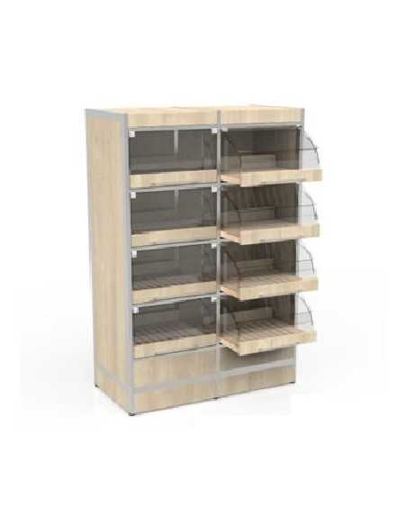 Espositore con cassetti - 8 scomparti -  Telaio tubolare in acciaio - cm 98 x 50 x 170h