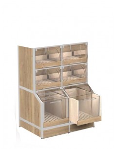 Espositore con cassetti e cassettoni - 4+2 scomparti -...
