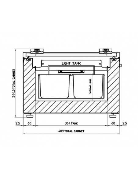 Ice cream display - Temperature -10°-22°C - Capacity of tanks 2 from Lt 5 - Ccm 49 x 79 x 34.5 h