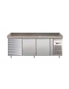 Mostrador para pizza de 2 puertas y cómoda - cm 202,5 ​​x 80 x 100 h