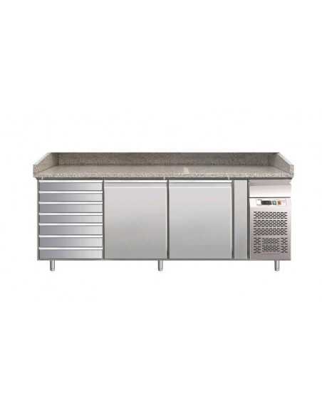 Banco pizza 2 porte e cassettiera - cm 202.5 x 80 x 100 h
