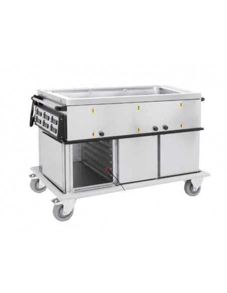 Carrello termico armadiato - Vasca unica - Vani n°2 caldo+caldo - cm 95 x 72 x 96 h
