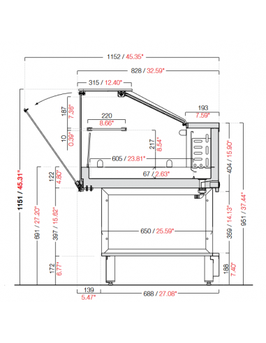 Refrigerated snack display case and cold table...