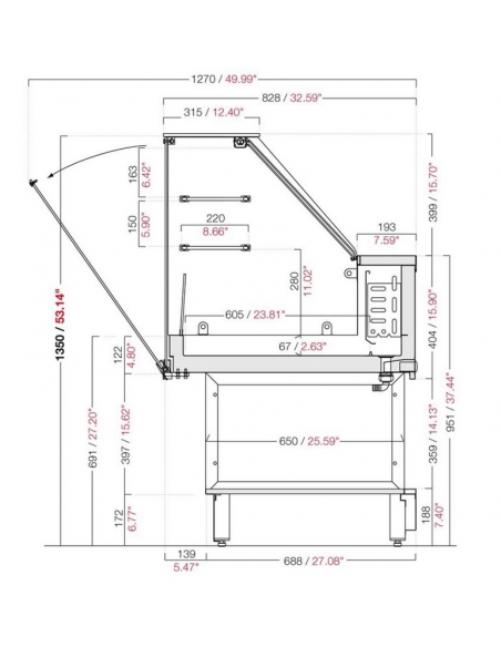 Right snack terminal combined static refrigeration/dry heat