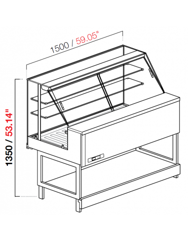Dry hot snack display cabinet - Temperature...