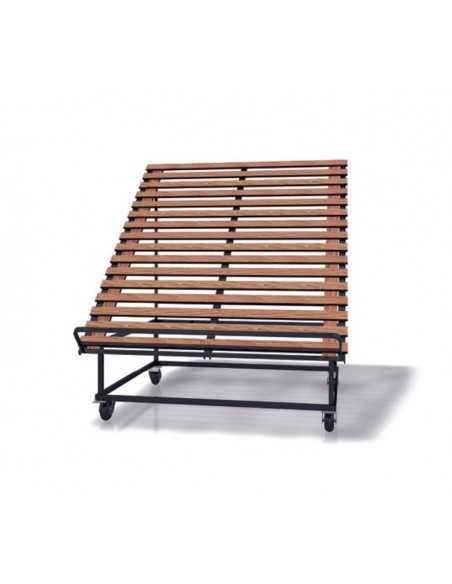 Espositore ortofrutta - Struttura in tubolare quadro - Con doghe - cm 120 x 107 x 132 h