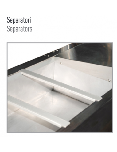 Ingredient display case with glass - Containers 3 x GN 1/3 + 1 x GN 1/2