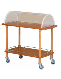 Wooden service trolley with dome - Solid wood frame - 2...