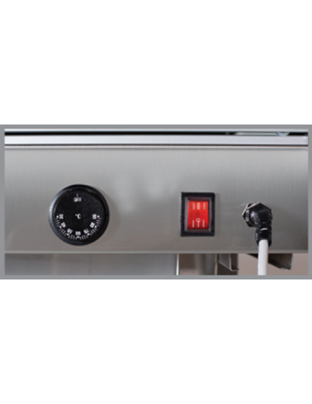 Vitrina de exhibición caliente - Modelo TB50 - Temperatura +30°/+90°C - Cristal recto - Cm 50 x 35 x 45 h
