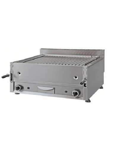 Gas lava stone grill - Stainless steel...