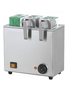 Calentador de leche profesional de 3 compartimentos equipado con asas