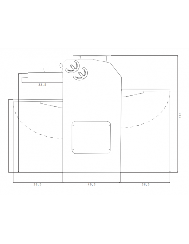 Máquina formadora de dos cilindros de 50 cm con capacidad de 1000/1500 piezas/h