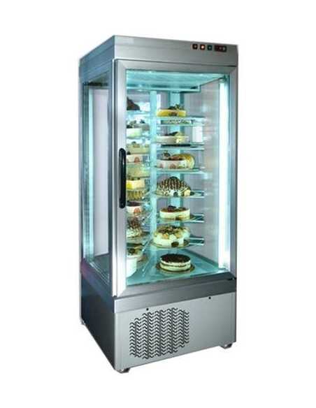 Vitrina de pastelería - Temperatura -25/+5° C - 1 puerta - 4 lados de cristal - cm 90 x 90 x 191h