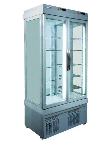 Vitrina para heladería - Temperatura -15/-25°C - 2 Puertas de cristal - Estática - cm 90 x 64 x 186h