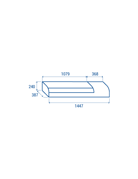 Expositor refrigerado - Para sushi - Cristal templado curvado - Encimera lisa - Temperatura 0°/ +5° C - cm 144.7 x 38.7 x 24h