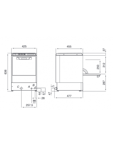 Lavavasos - Cesta cuadrada cm 35 x 35 - Altura...