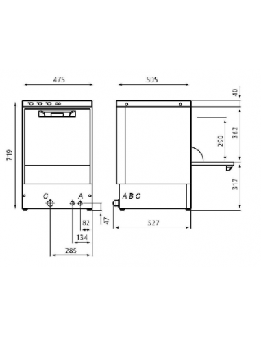 Lavabicchieri - Cesto quadro cm 40 x 40 -...