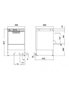 Lavavasos - Cesta cuadrada 50 x 50 cm - Altura útil cm 32... 2