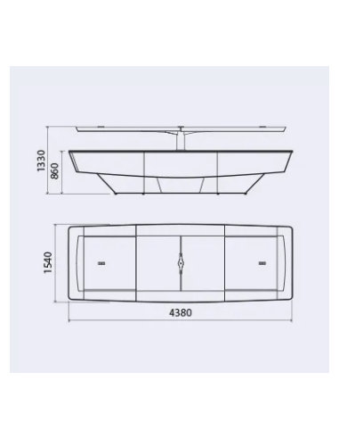Isola espositiva buffet - Top in quarzo nero -...