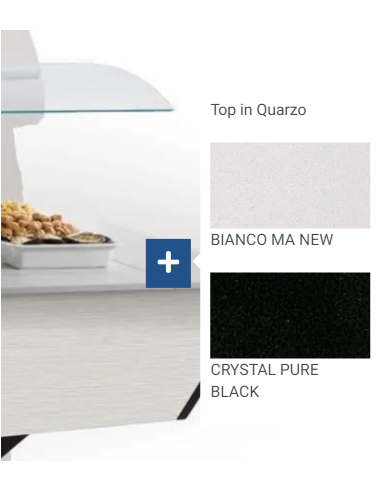 Isola espositiva buffet - Top in quarzo nero -...