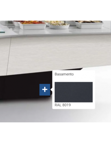 Isola espositiva buffet - Top in quarzo nero -...